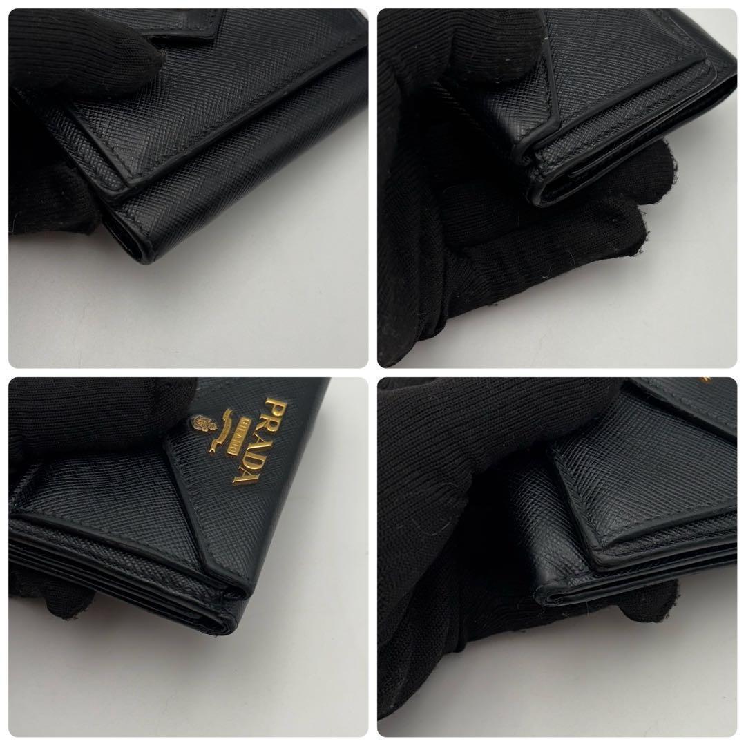 PRADA プラダ / サフィアーノメタルコンパクトウォレット ブラック