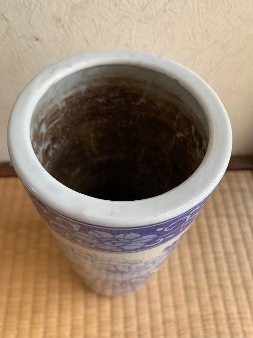 中国清時代晩期染付筆筒