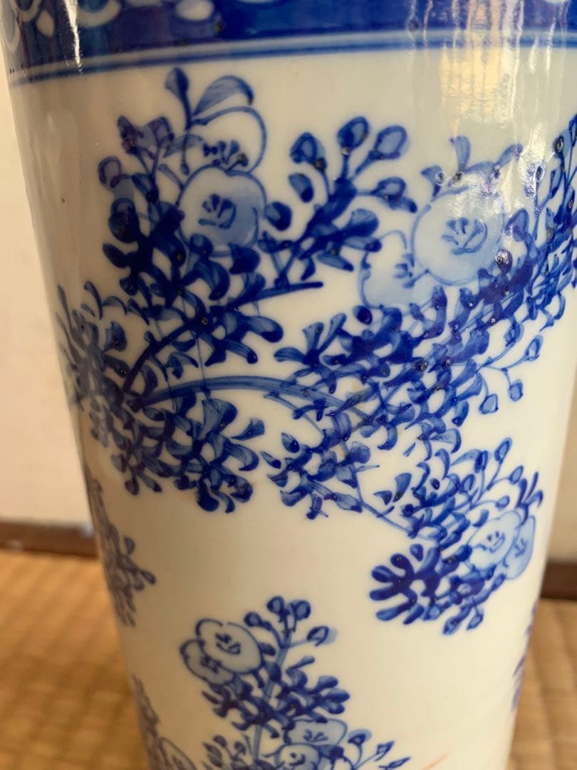 中国清時代晩期染付筆筒