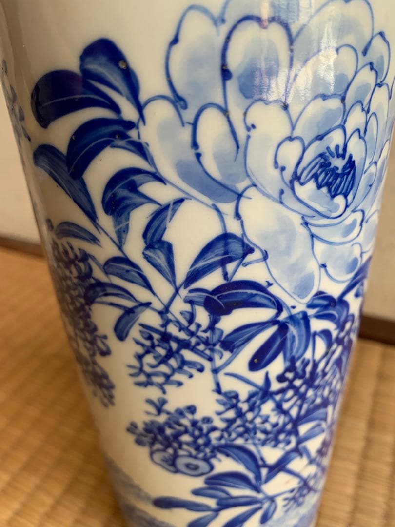 中国清時代晩期染付筆筒