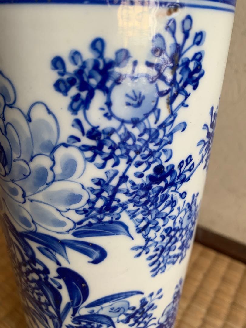 中国清時代晩期染付筆筒