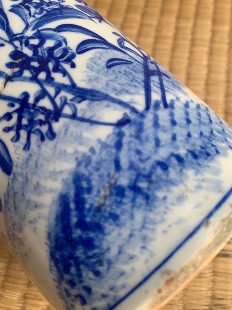 中国清時代晩期染付筆筒