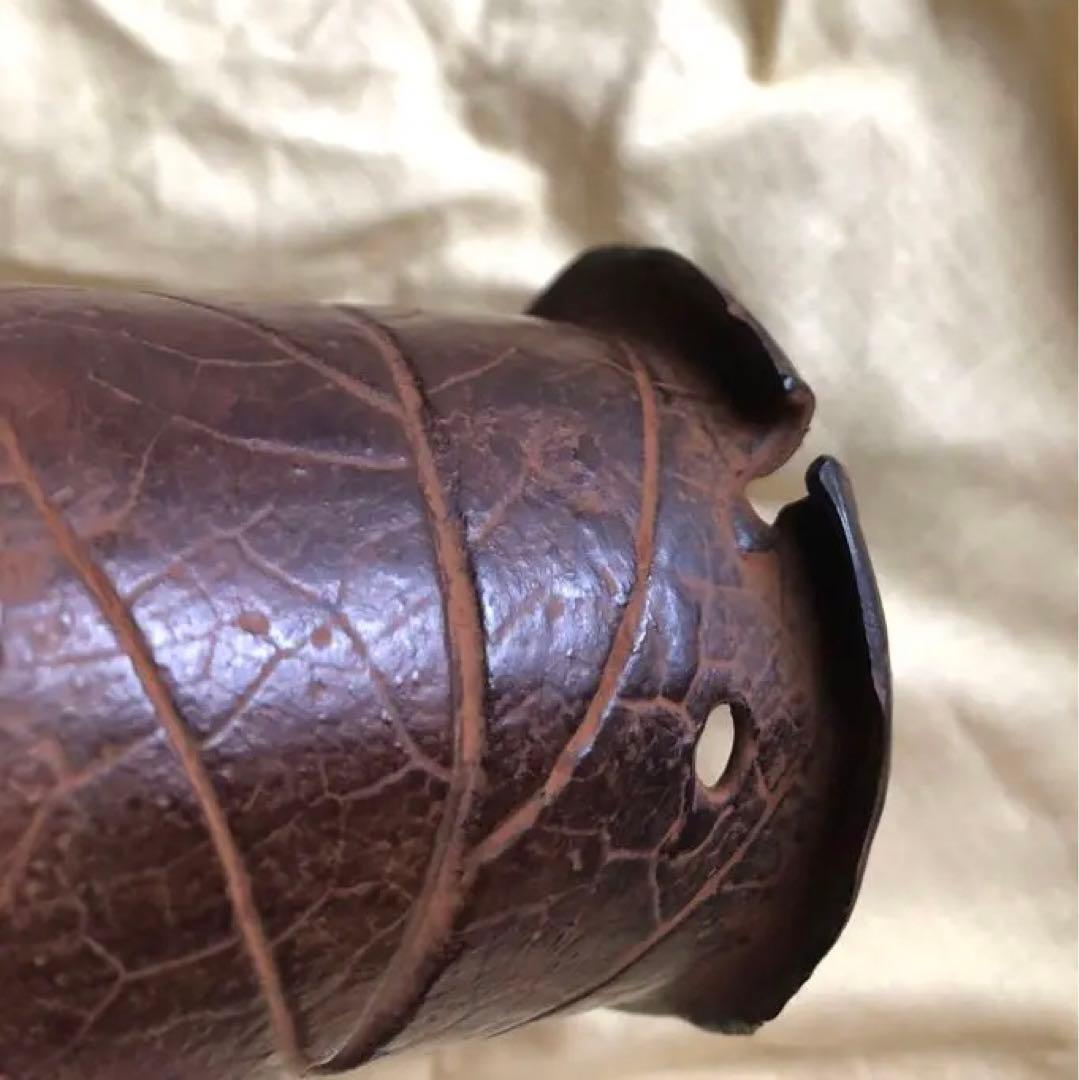 蓋置　一葉　須賀月真氏作　共箱入