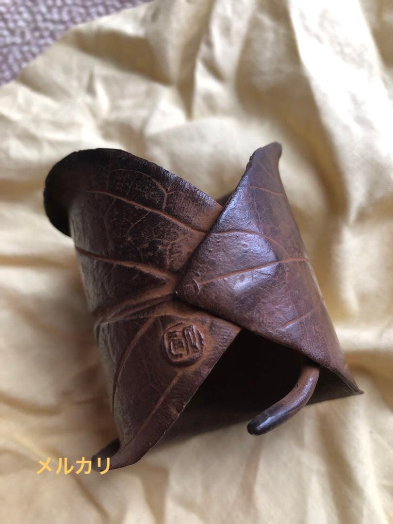 蓋置　一葉　須賀月真氏作　共箱入