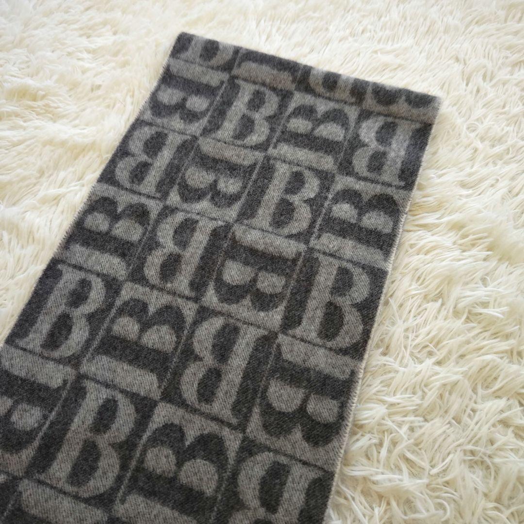 【極美品】バーバリーロンドン　マフラー・ストール・カシミヤ100％・Bロゴ総柄