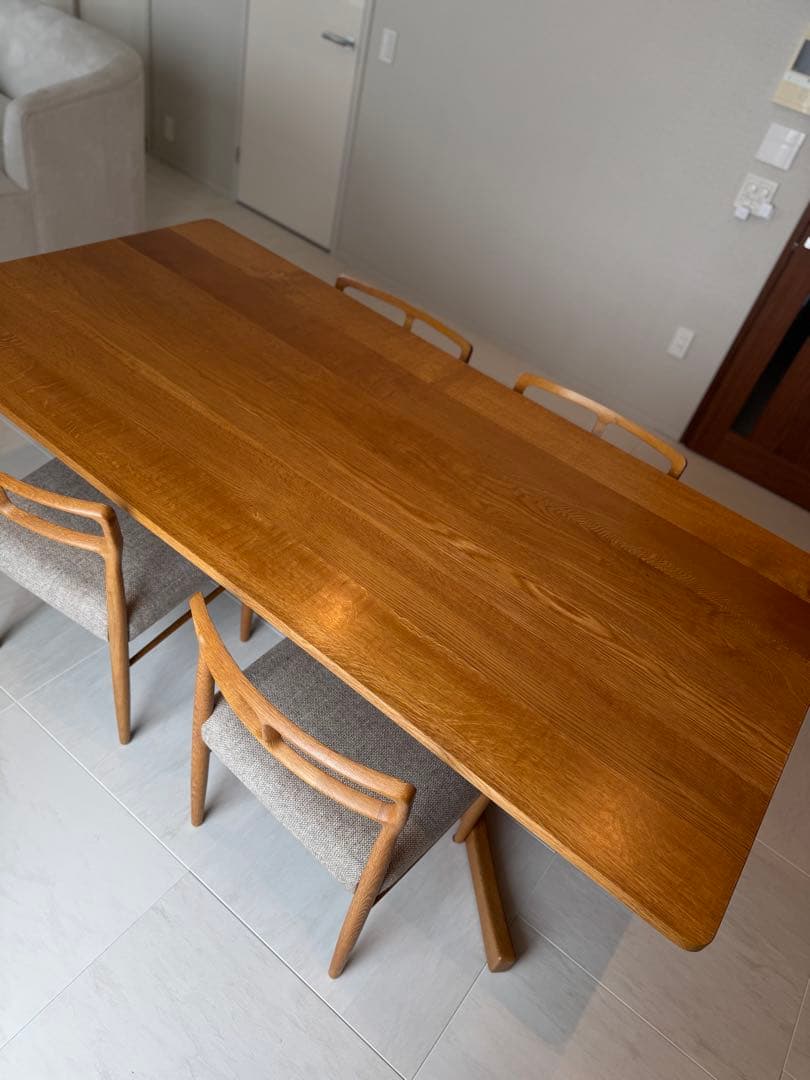 7月限定1万円off 美品)葉山家具 一本木長方形テーブル