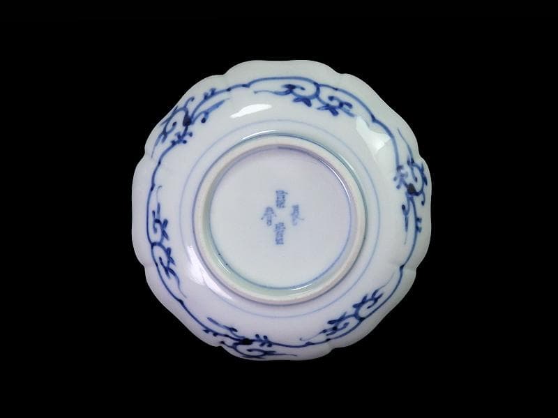 大聖寺伊万里　金襴手　草花に亀甲紋の図　４寸皿　５枚　233AS-CVy