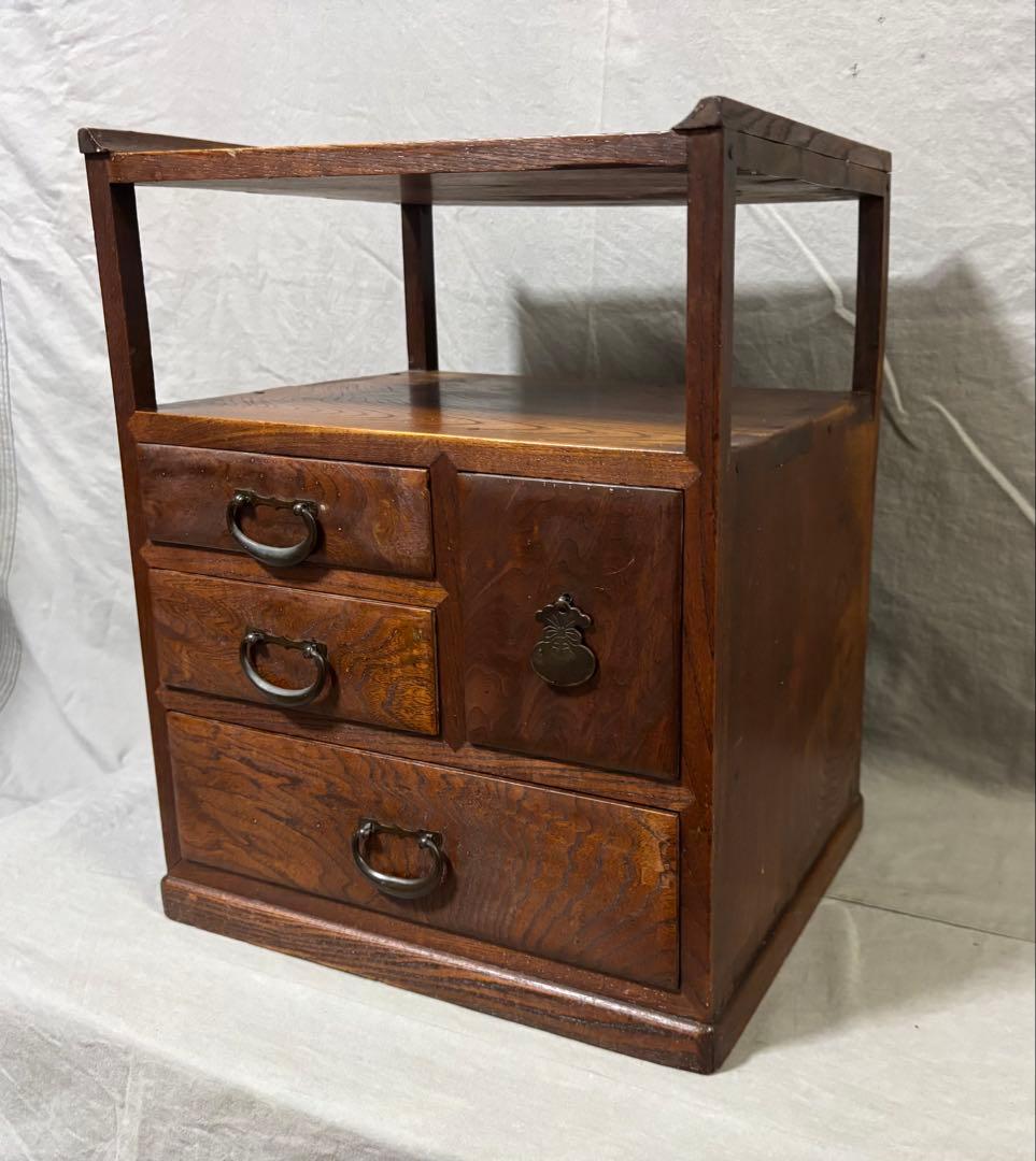 時代小箪笥 欅材 天然木 アンティーク家具 ビンテージ 木製箪笥