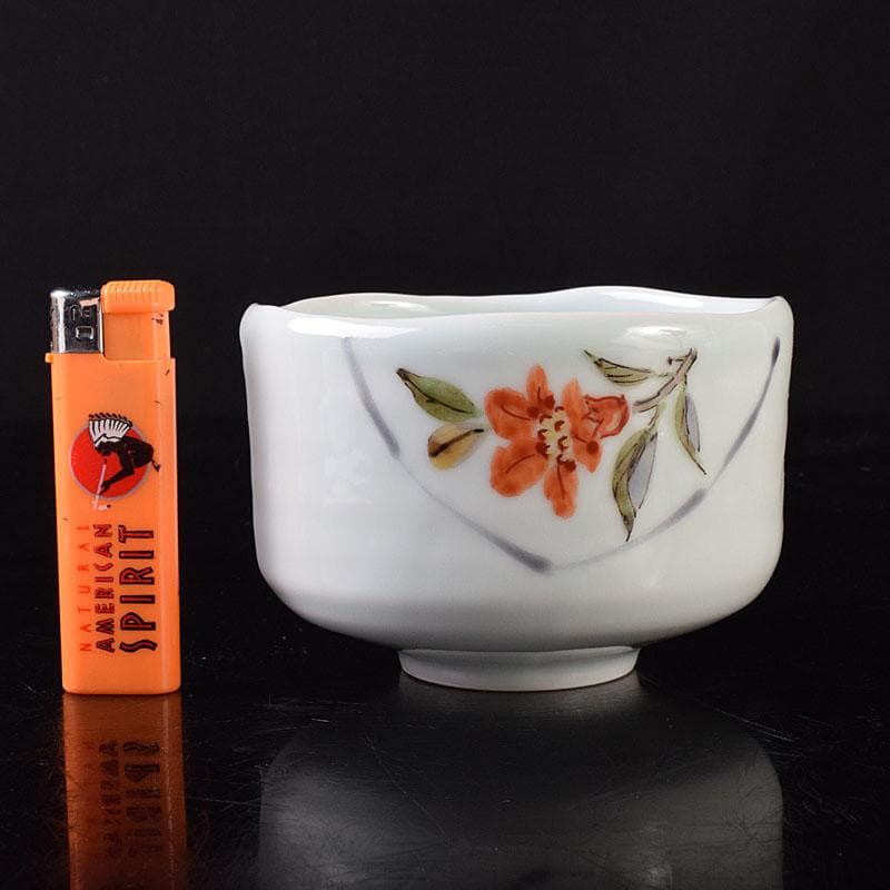 茶道具　森恵子作　色絵　柘榴文　茶碗　共箱　M　R7999