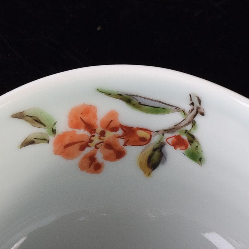 茶道具　森恵子作　色絵　柘榴文　茶碗　共箱　M　R7999