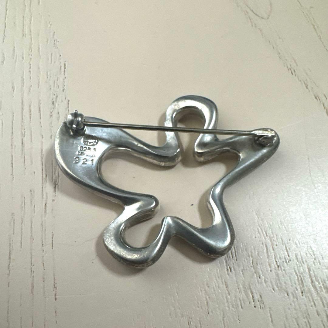 美品　  321 スプラッシュ　シルバーブローチ　925