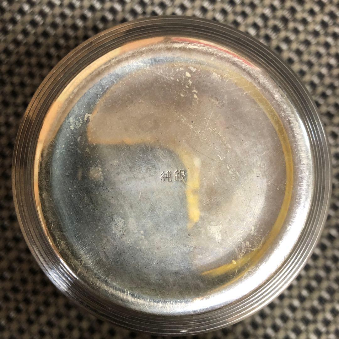 南鐐純銀製、茶道具 吹雪形茶器