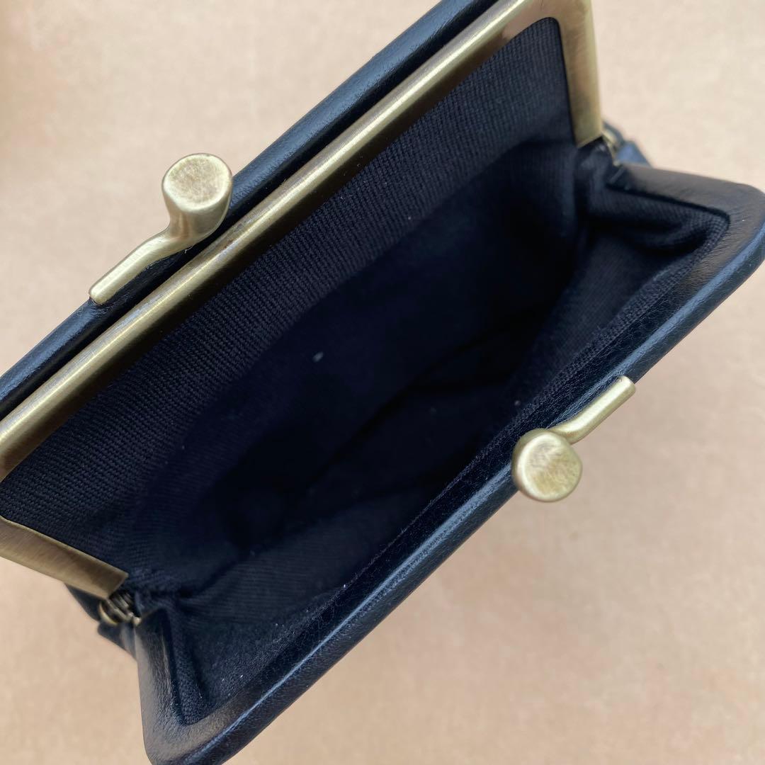 イルビゾンテ　がま口　ポーチ　ミニ財布　ケース　小銭入れ　ブラック