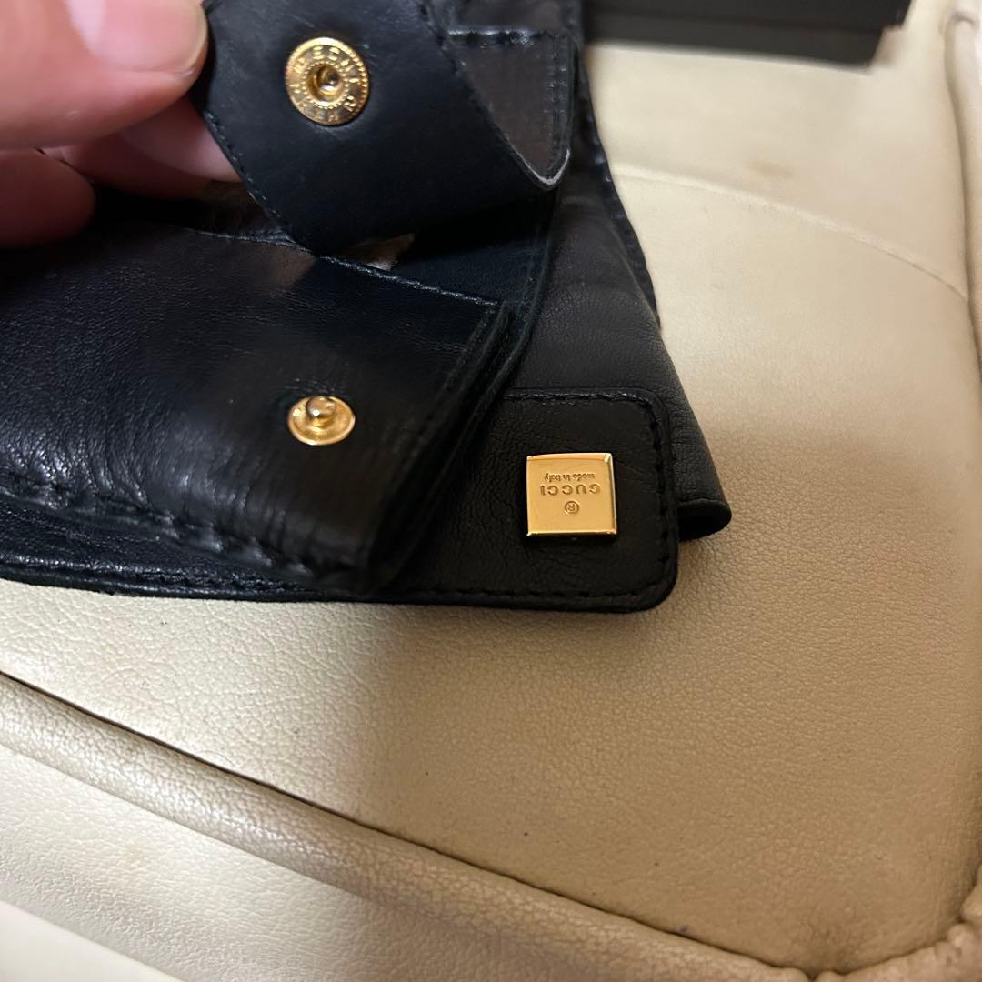 GUCCI ロゴプレートレザーグローブ 革手袋 ブラック