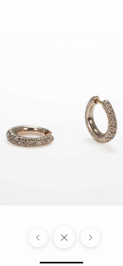 hum ホワイトゴールド＆ブラウンダイヤピアス ［et-P98m］