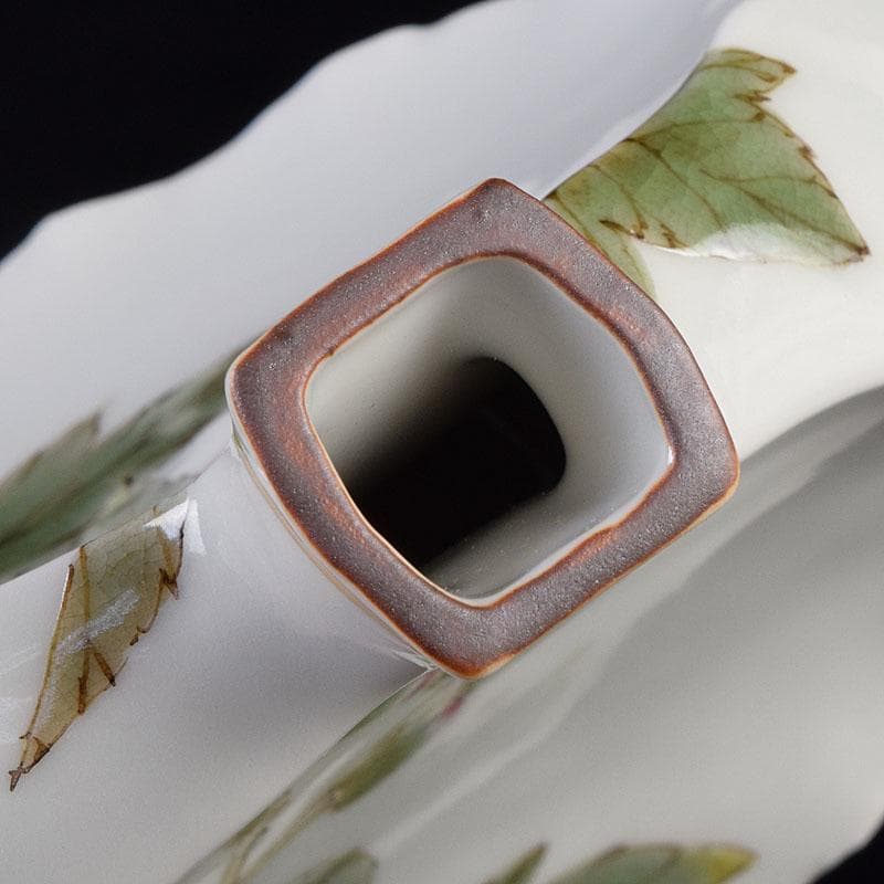 九谷焼　山田義明作　色絵　花文　小壷　共箱　M　R8949