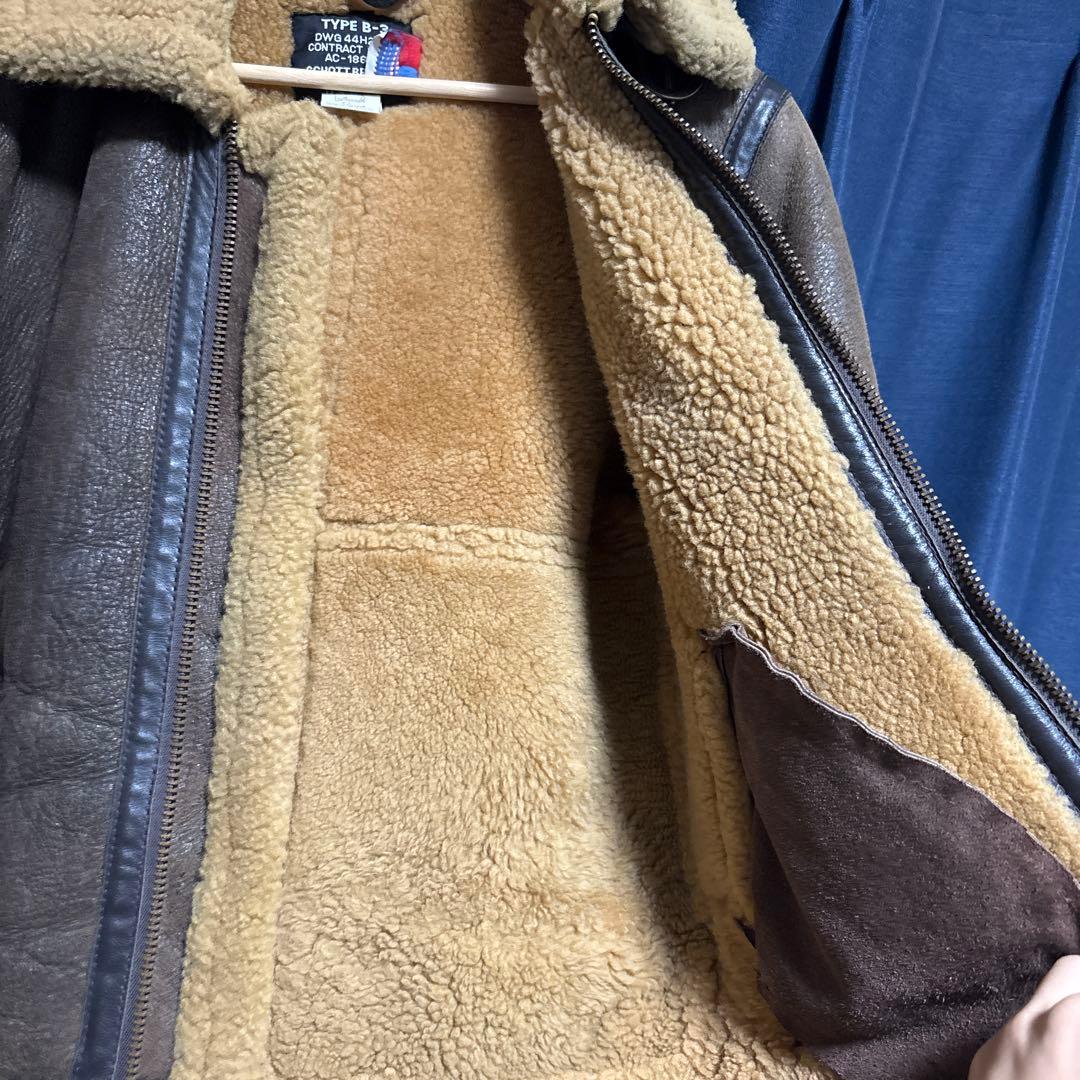 SCHOTT ショット B-3 ムートンジャケット ブラウン size32