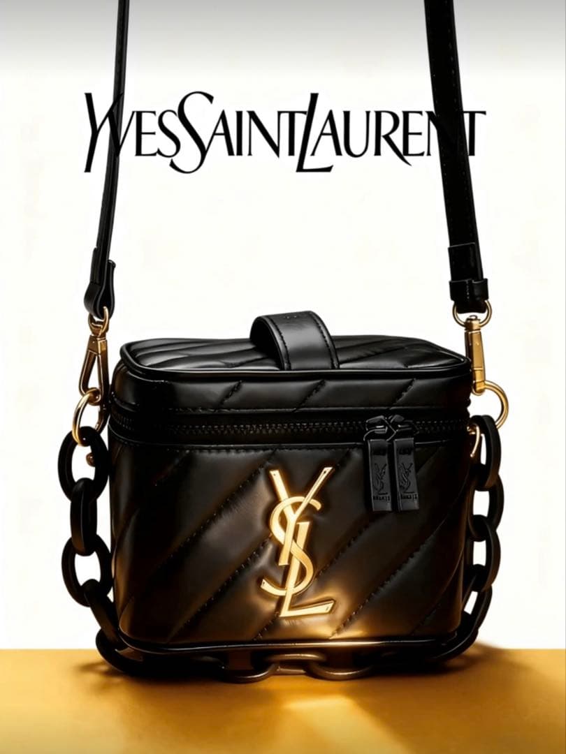 Yves Saint Laurent ブラックショルダーバッグ　バニティ