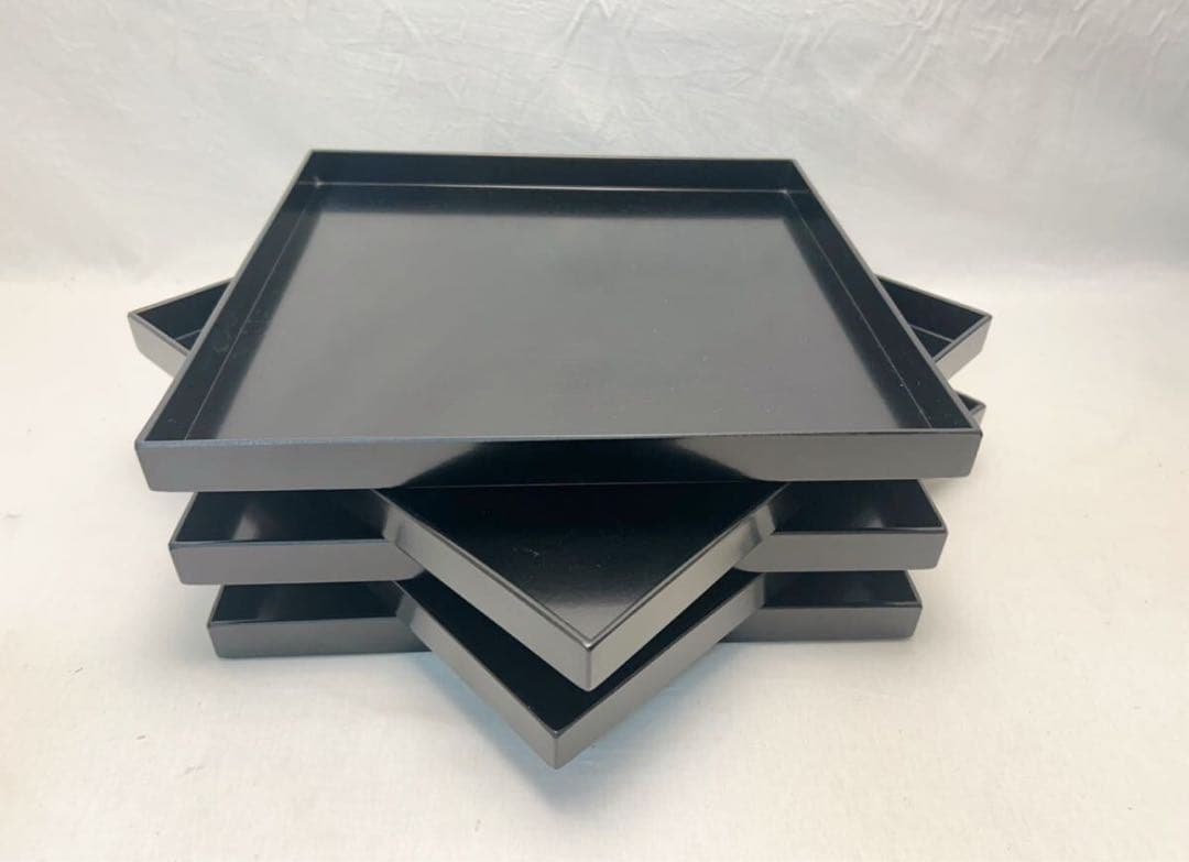 ほぼ未使用 懐石道具揃え 一式 黒塗 五客揃 茶道 利休形 共箱