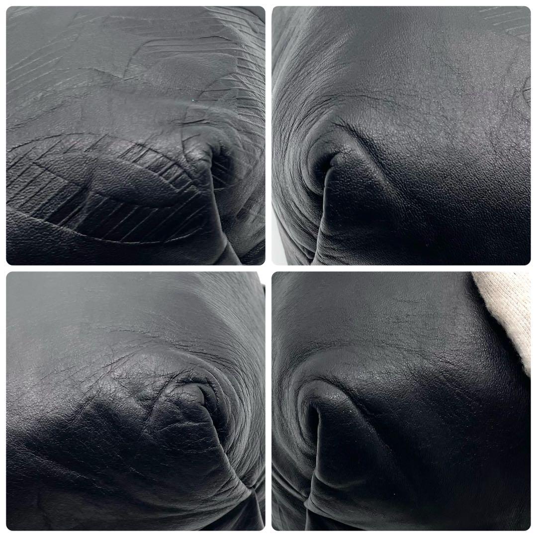 専用　ロエベ ショルダーバッグ 巾着 ナッパレザー アナグラム ネイビー