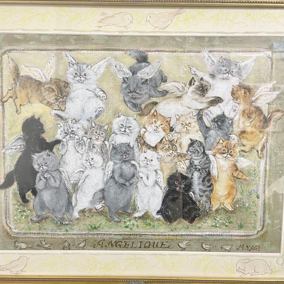 八木道子「ANGELIQUE／アンジェリーク」肉筆画額装絵画