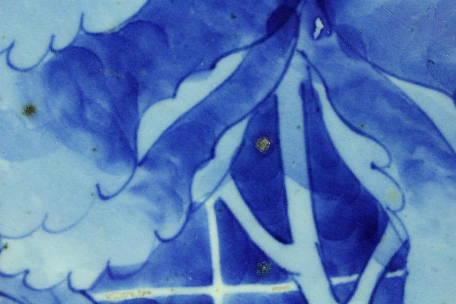 古美術 染付 花鳥紋 大皿 φ41.5cm(K-YC515)