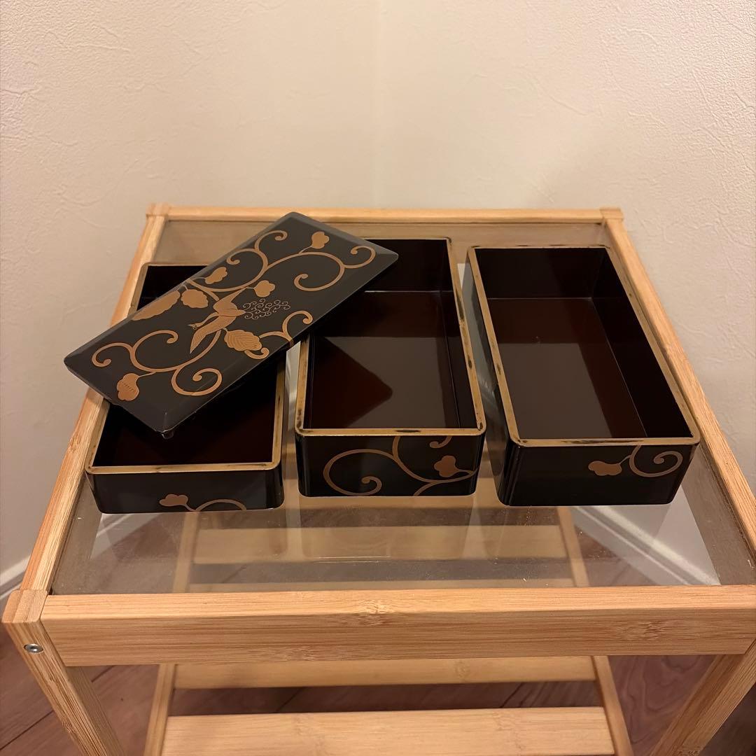 アンティーク　漆塗りお重箱セット