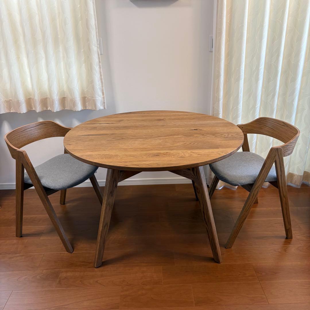 【しーも】unico ADDAY（アディ）ラウンドダイニングテーブル