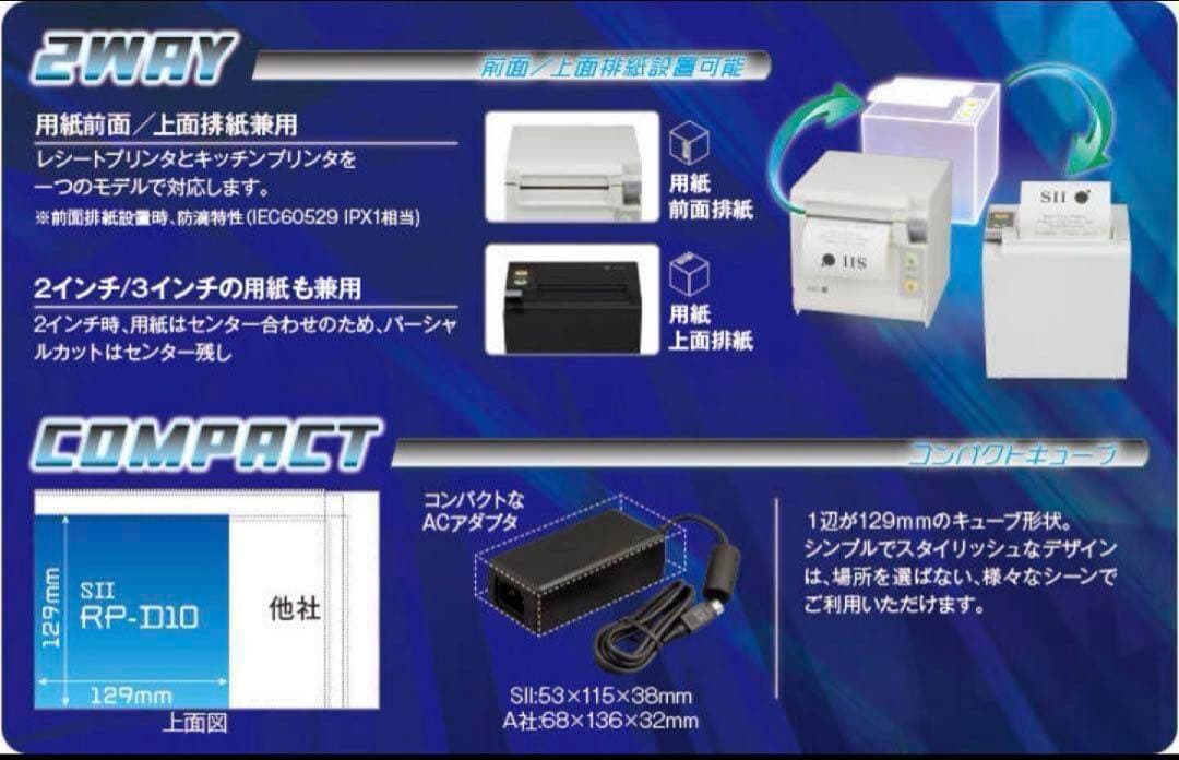 【新品】セイコーインスツル USBモデル サーマルレシートプリンター 白