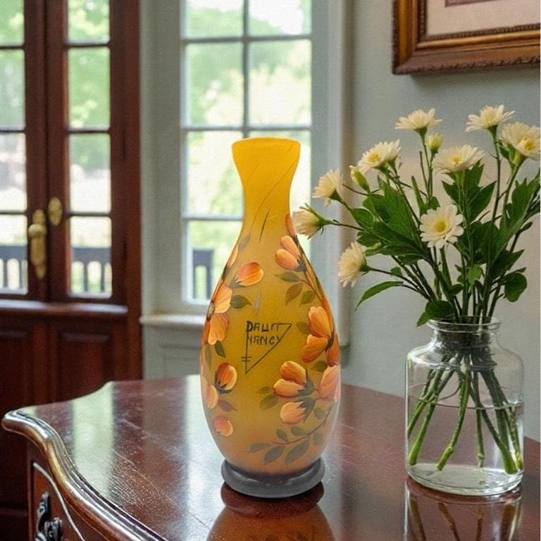 ◆証明書付◆Daum Nancyドームナンシー花瓶 高さ20cm　カメオ彫り