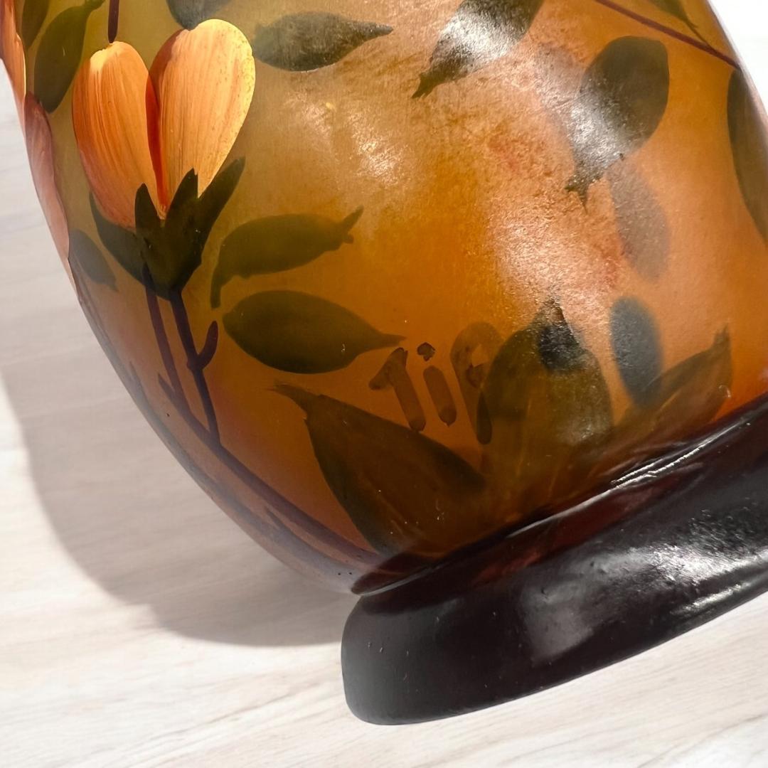 ◆証明書付◆Daum Nancyドームナンシー花瓶 高さ20cm　カメオ彫り