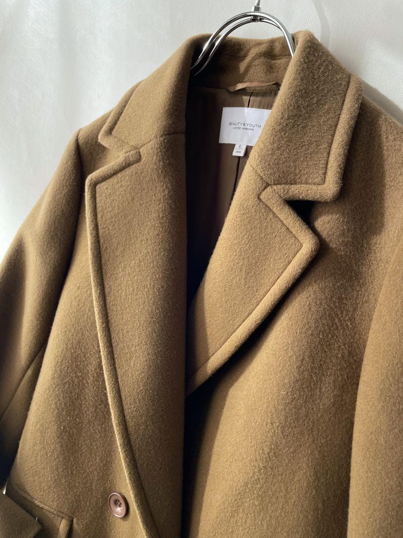 極美品✨ビューティ＆ユース　L マンテコウール　ダブルロングコート　キャメル