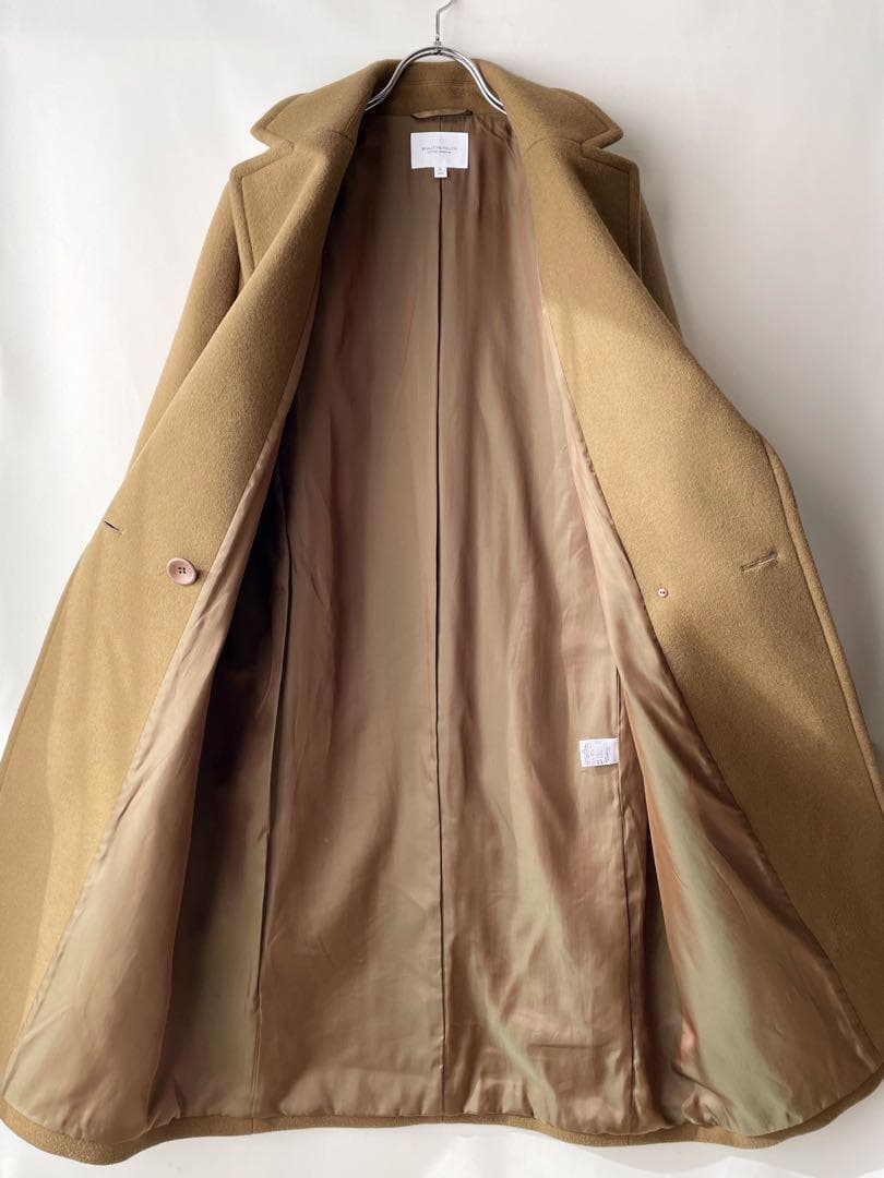 極美品✨ビューティ＆ユース　L マンテコウール　ダブルロングコート　キャメル