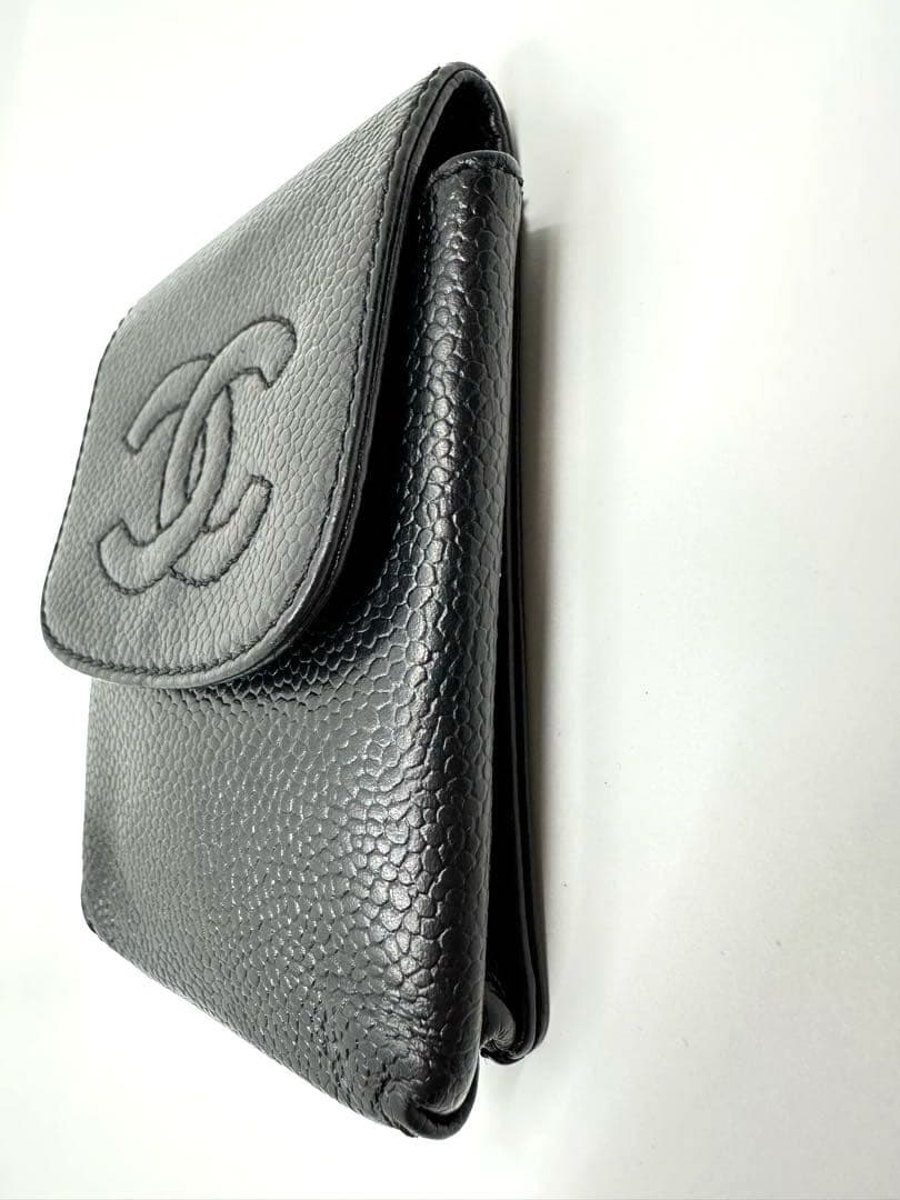 シャネル　シガレットケース　キャビアスキン