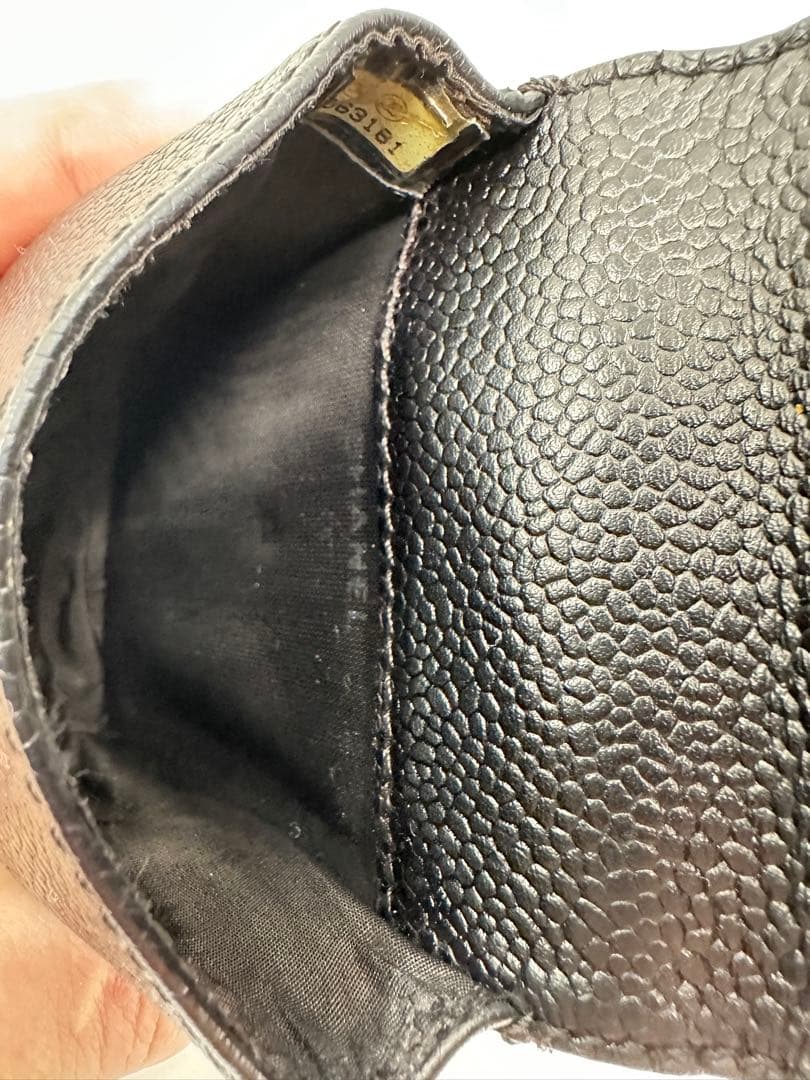 シャネル　シガレットケース　キャビアスキン