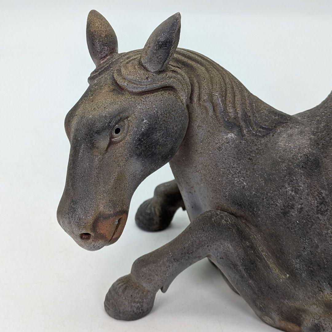 二代目小山一草 備前焼 窯変午置物 共箱 干支置物 午年 ウマ 細工物 縁起物