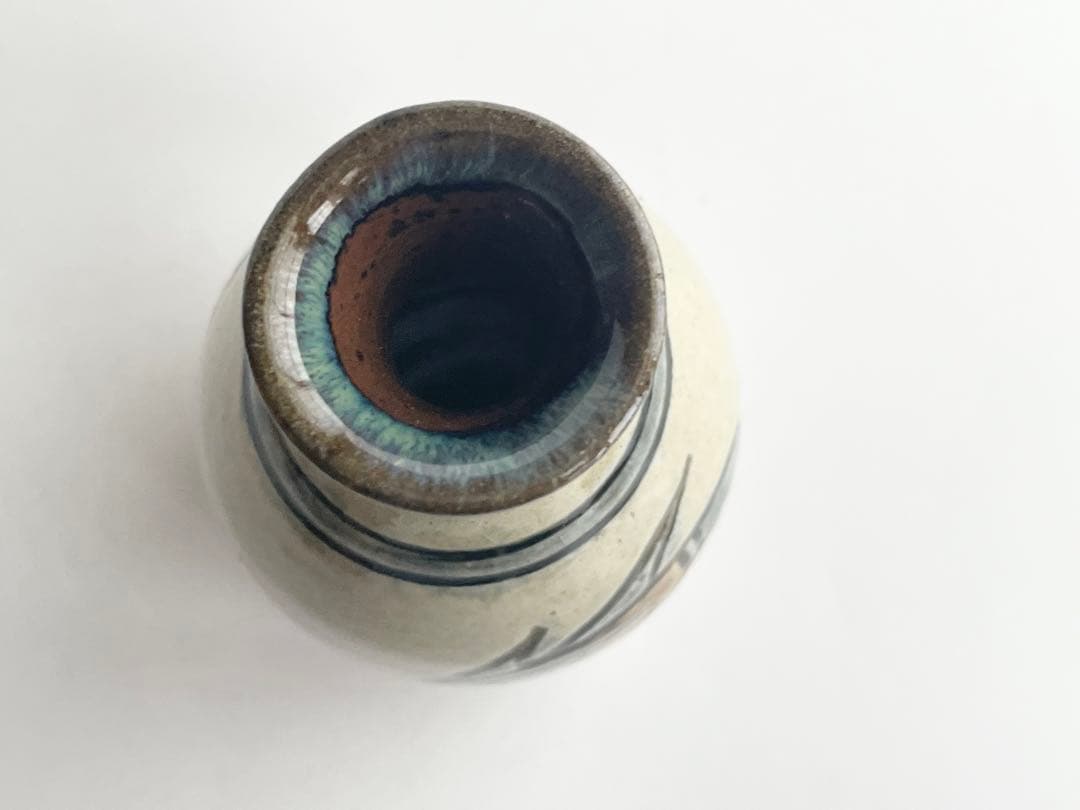 陶芸家　人間国宝　金城次郎　壺屋焼　徳利　酒器　共箱　やちむん　沖縄　魚文