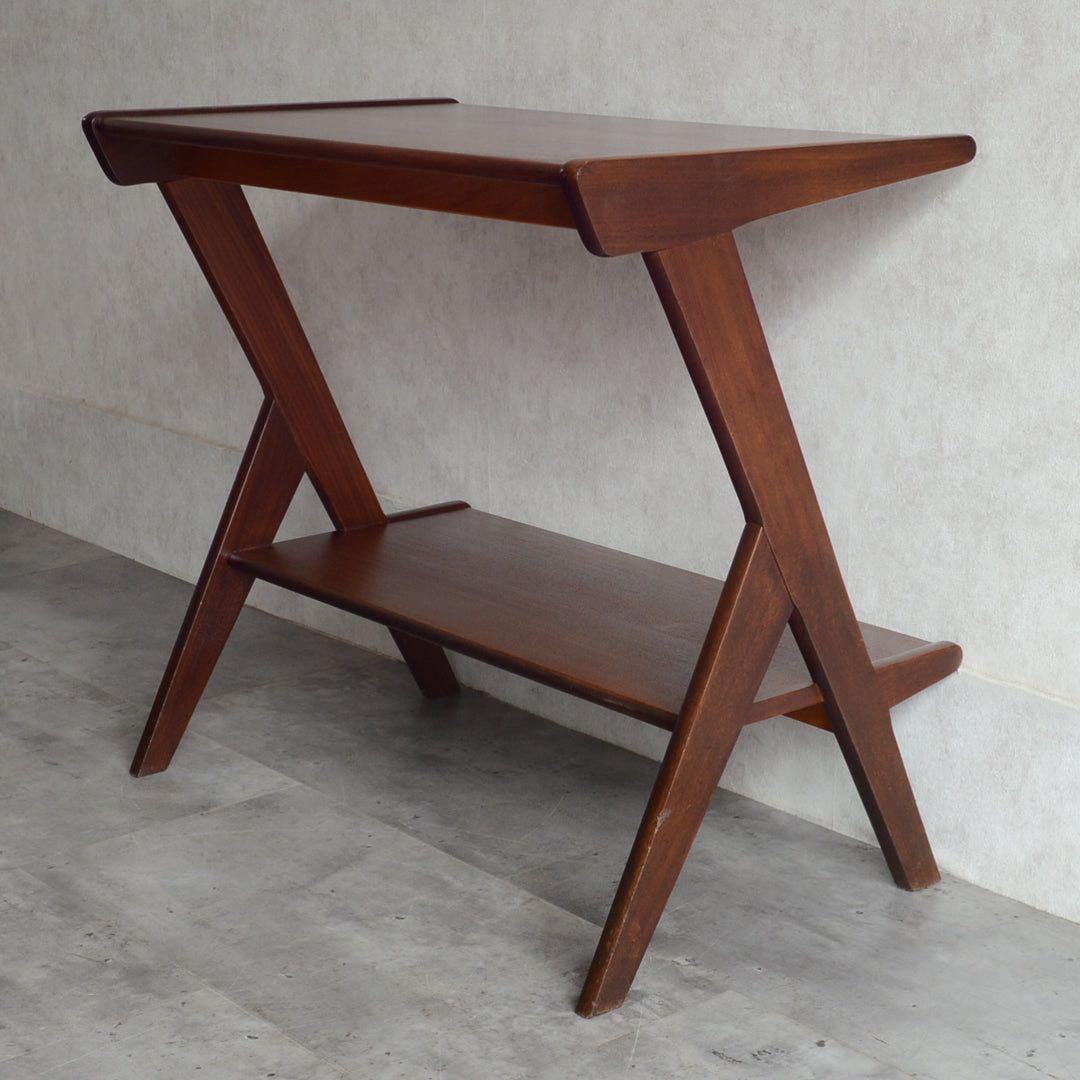 オランダ ヴィンテージ WéBé チークサイドテーブル ミッドセンチュリー