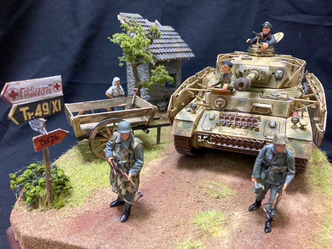 ドイツIV号戦車　ミリタリー　ジオラマ　戦車ダイオラマ 1/35 スケール