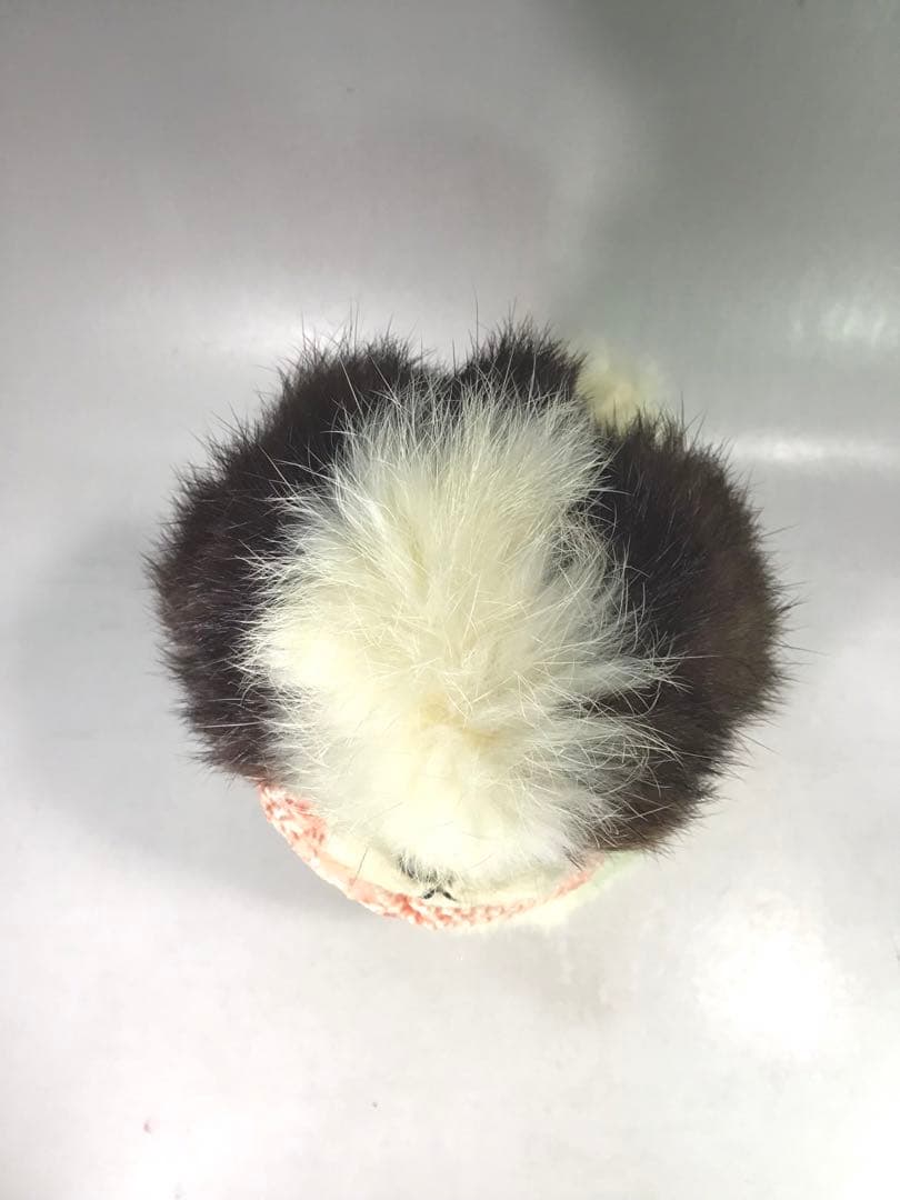 昭和30年 チン 狆 本物 兎の毛 ぬいぐるみ 犬 人形 アンティーク 毛皮