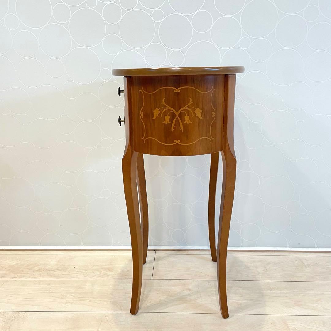 猫脚 アンティーク コンソール サイドテーブル 2段チェスト 飾り彫り入り 洋風