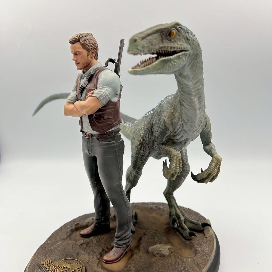 ジュラシックパーク　クロニクル　フィギュア　ブルー　恐竜　ラプトル　膝破損修復品