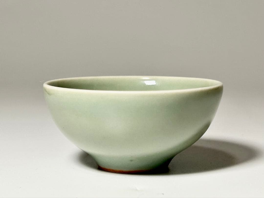 三代 清風 与平 青磁酒盃 共箱共布 明治京焼 帝室技芸員