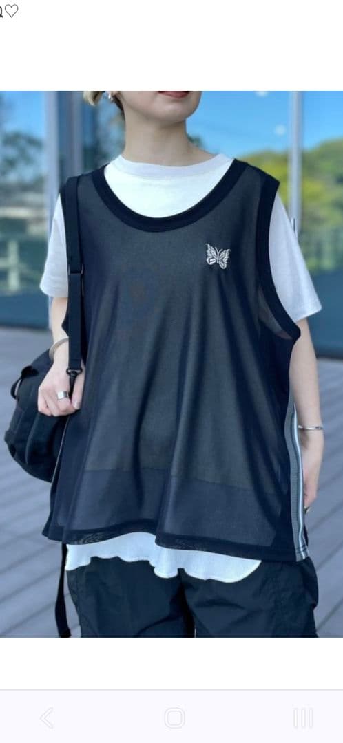 【BEAMS BOY別注】NEEDLES ／ポリエステルメッシュタンクトップ