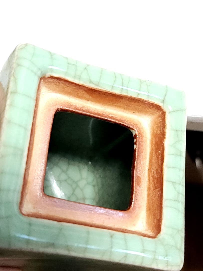 弓野窯 人間国宝 中島 宏 青磁香炉 共箱 共布 栞 未使用