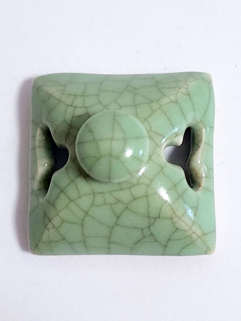 弓野窯 人間国宝 中島 宏 青磁香炉 共箱 共布 栞 未使用