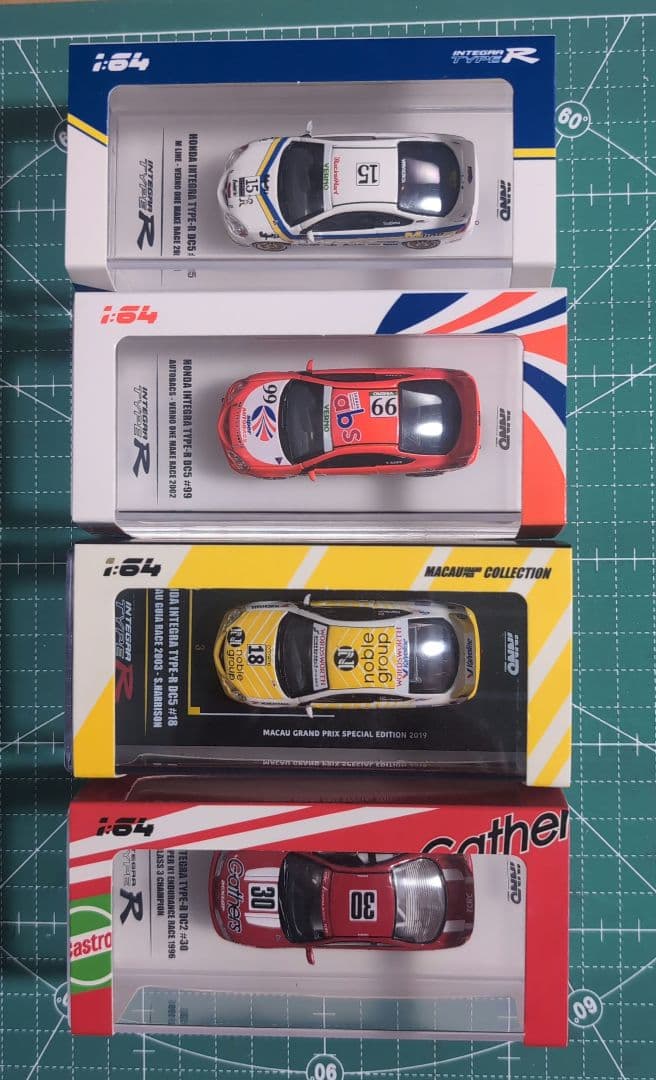 INNO64　ホンダインテグラ　レーシング　タイプR　ミニカー4台セット