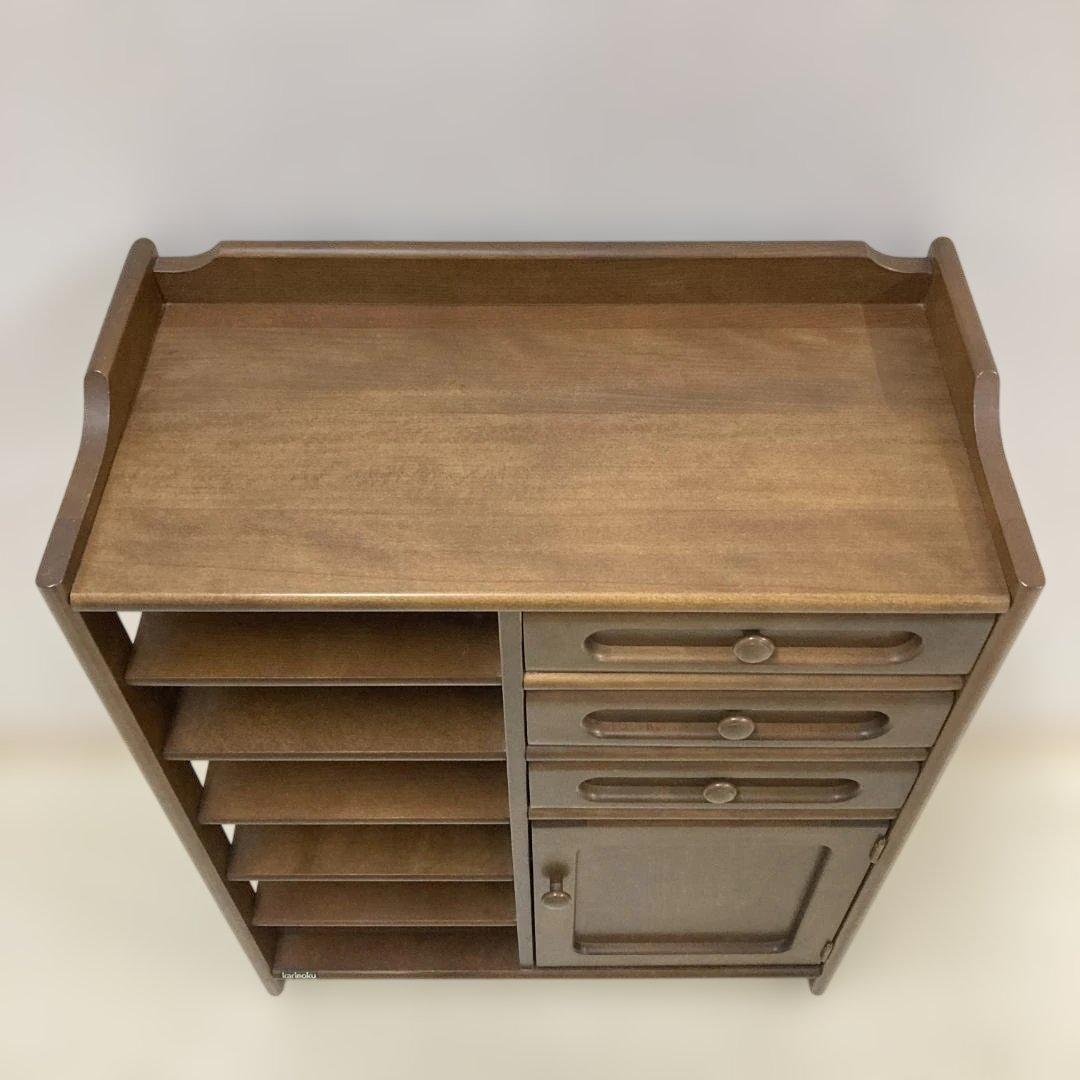 【カリモク】サイドボード　キャビネット　電話台　FAX台　スリッパ