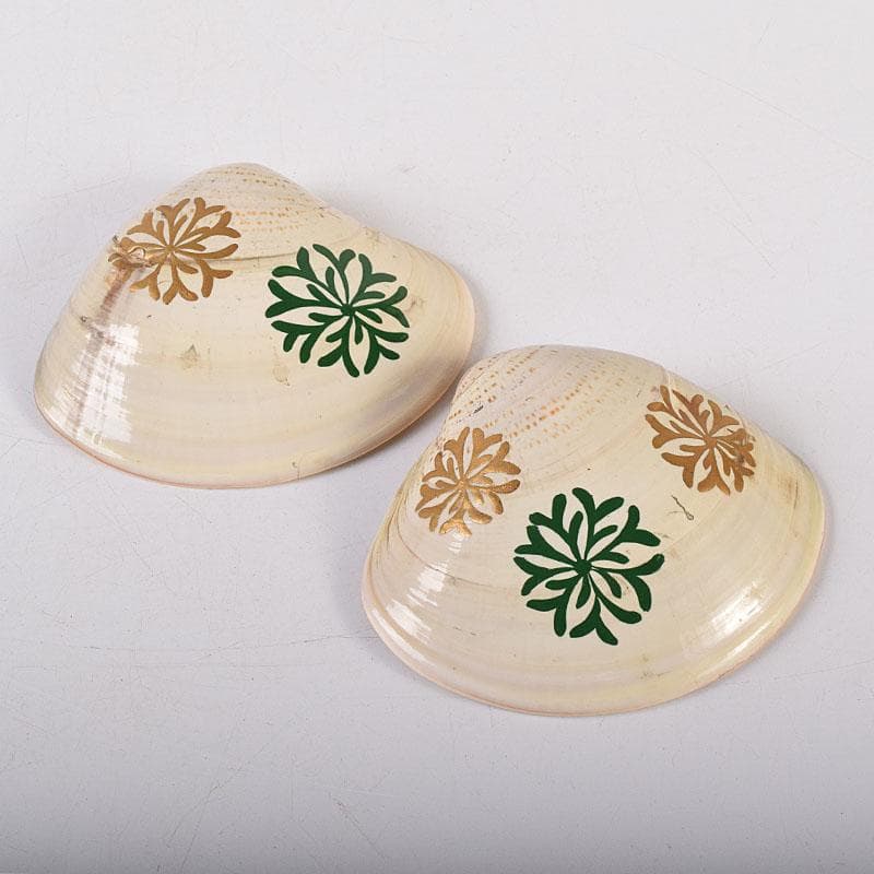 茶道具　中村湖舟作　淡々斎好　海松蒔絵　蛤香合　共布共箱　V　7927