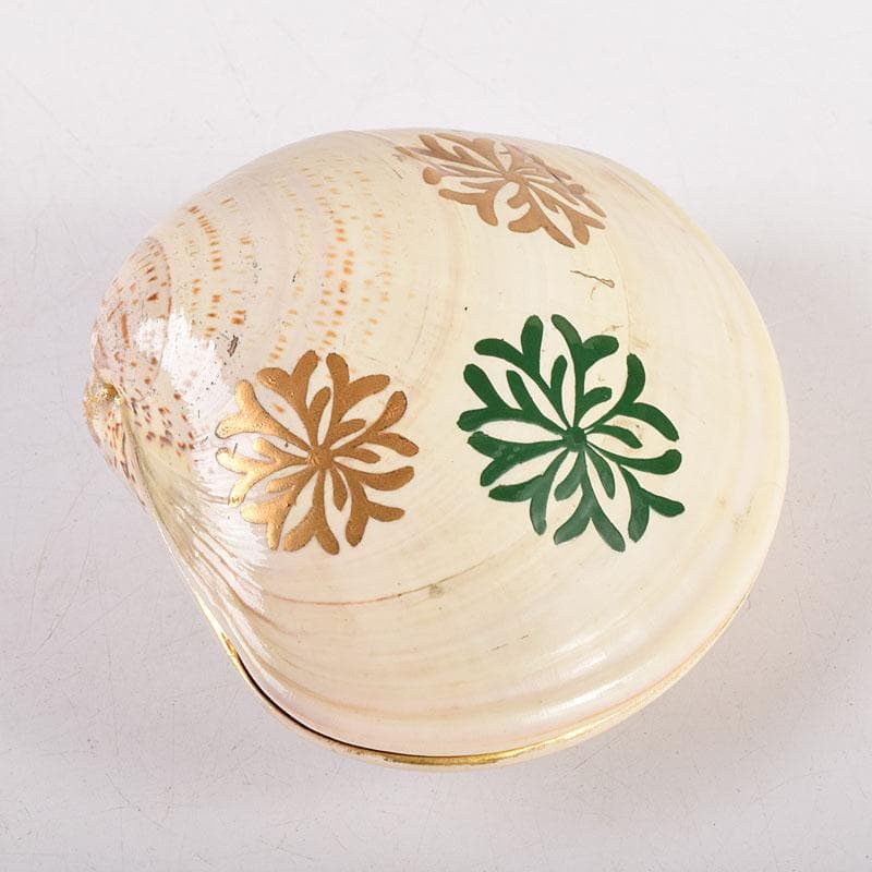 茶道具　中村湖舟作　淡々斎好　海松蒔絵　蛤香合　共布共箱　V　7927